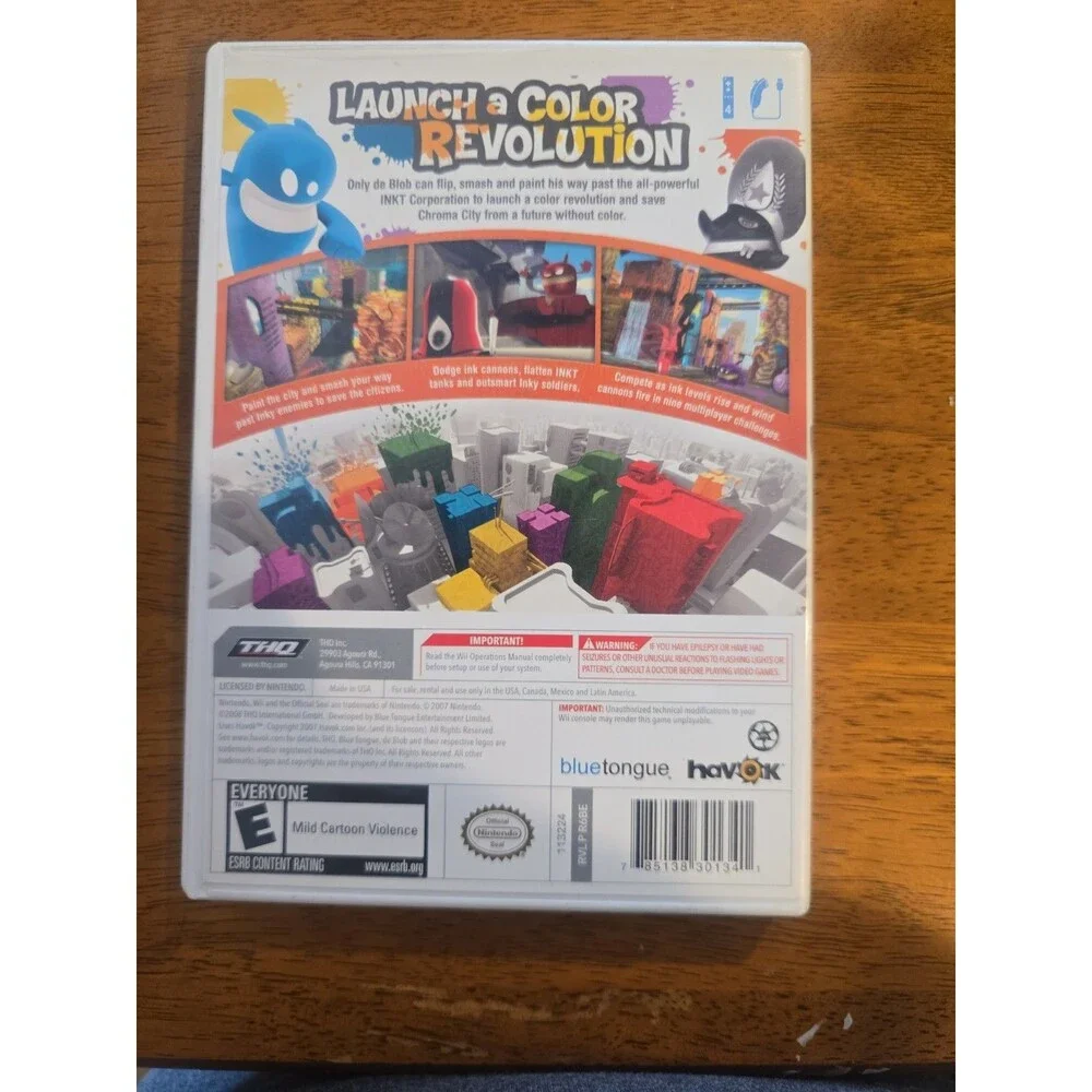 De Blob - Nintendo Wii With Manual Tested Complete